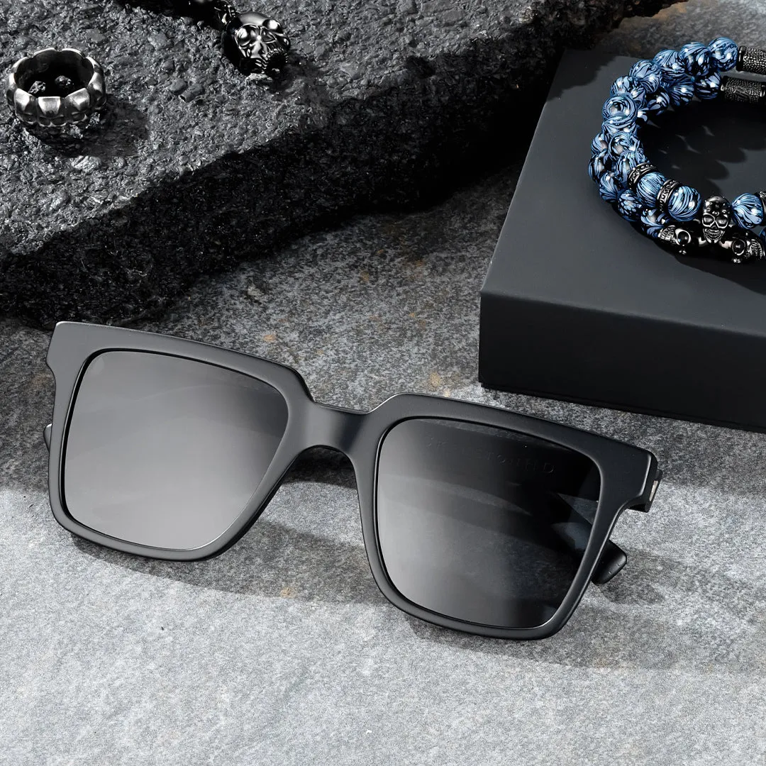 Cobalt Sunglasses - Matte Black Frame with Skull Emblem
