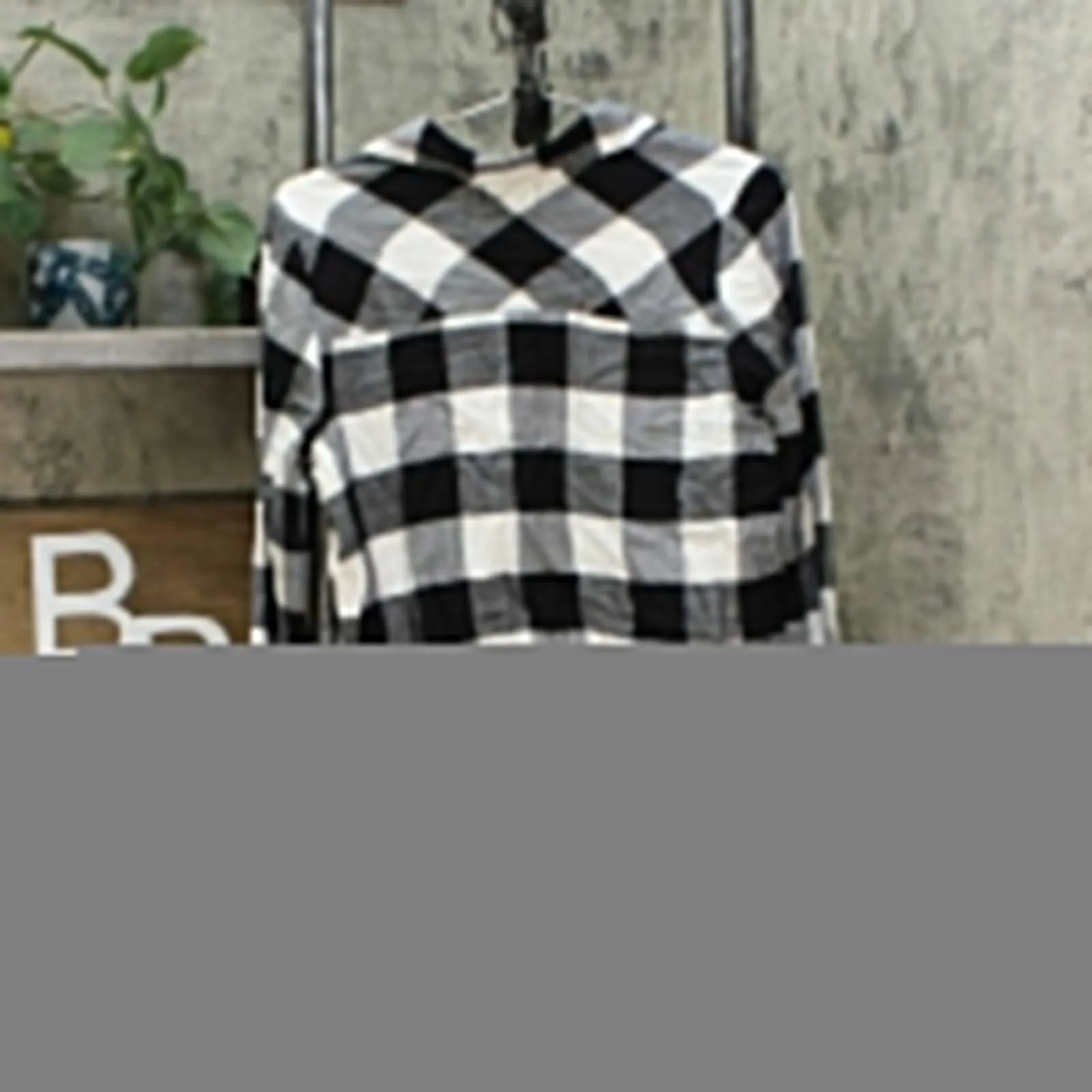 Colsie Women's Plaid Flannel Notch Collar Pajama Shirt