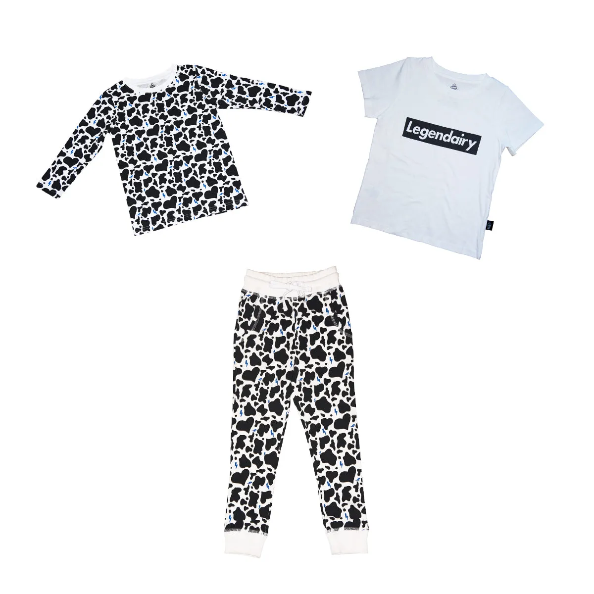 Cow Print Joggers in White