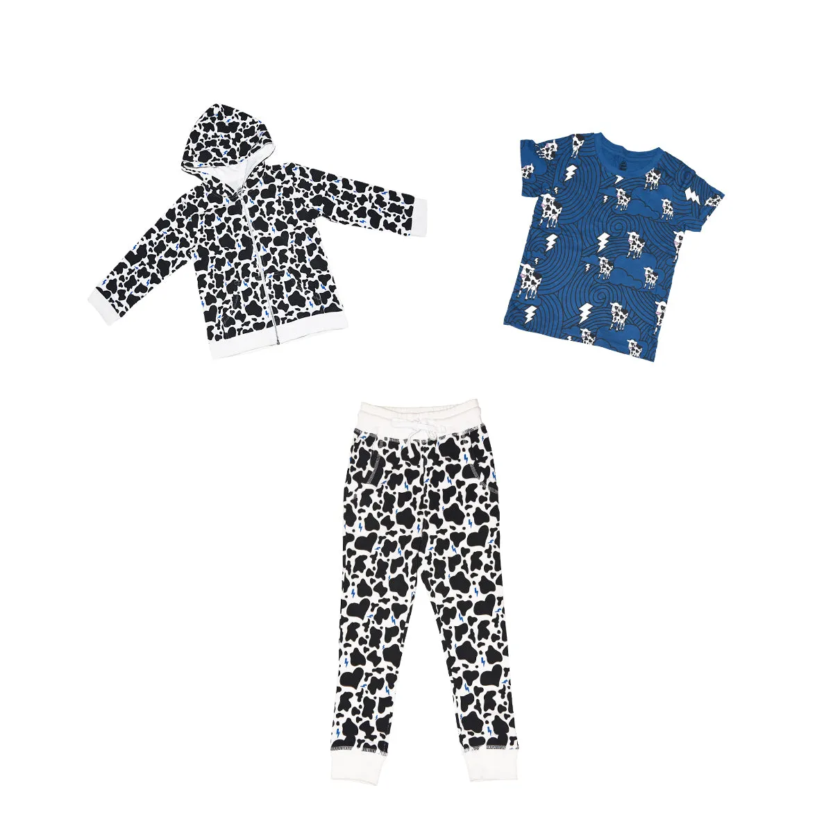 Cow Print Joggers in White