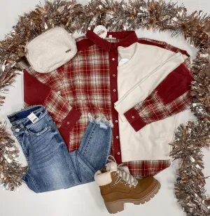 Crimson Crush Plaid Top