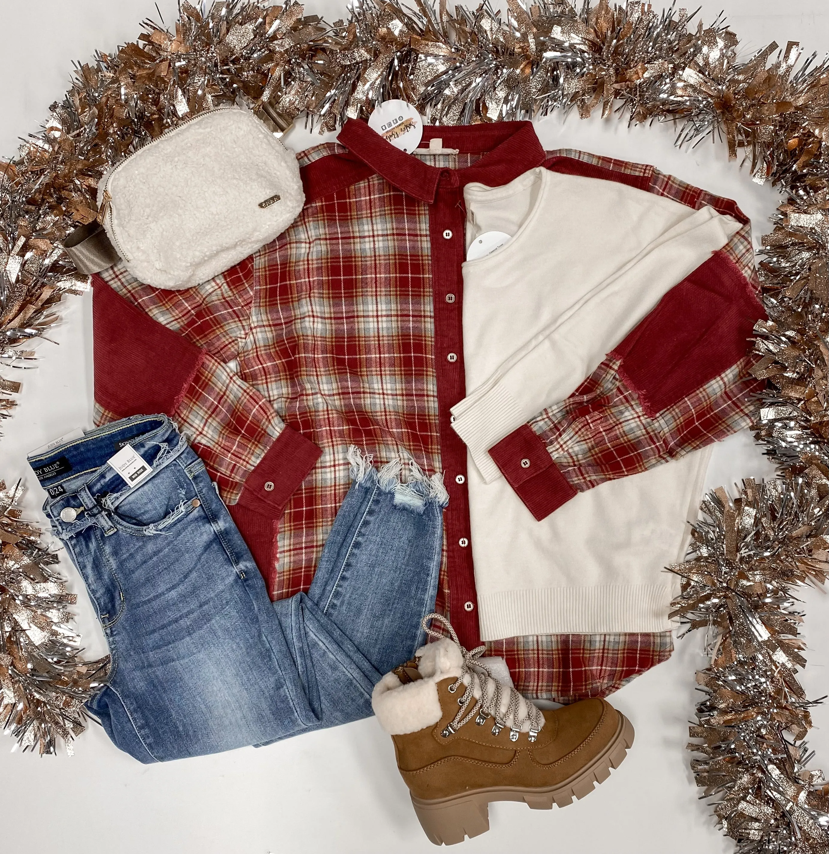 Crimson Crush Plaid Top