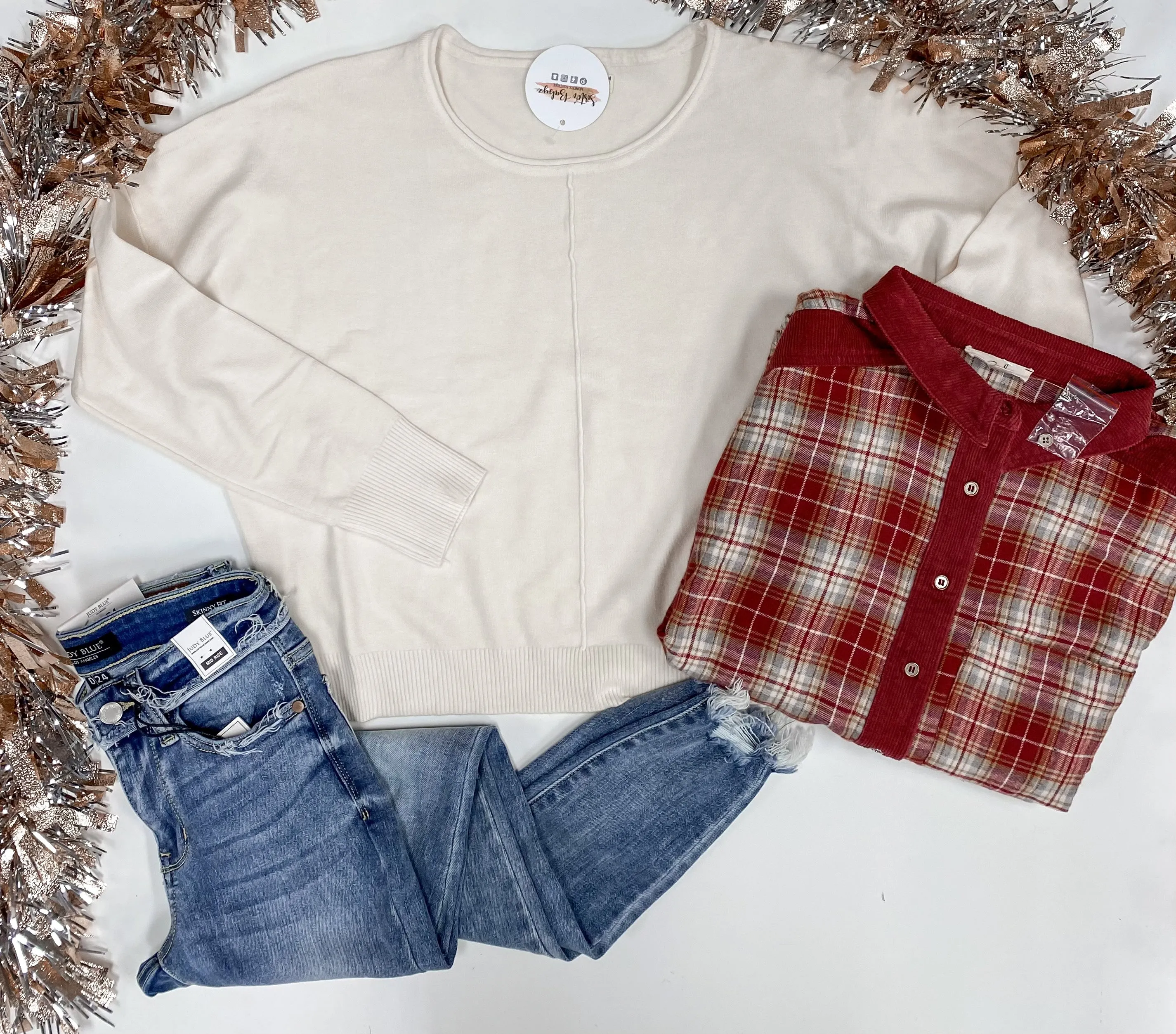 Crimson Crush Plaid Top
