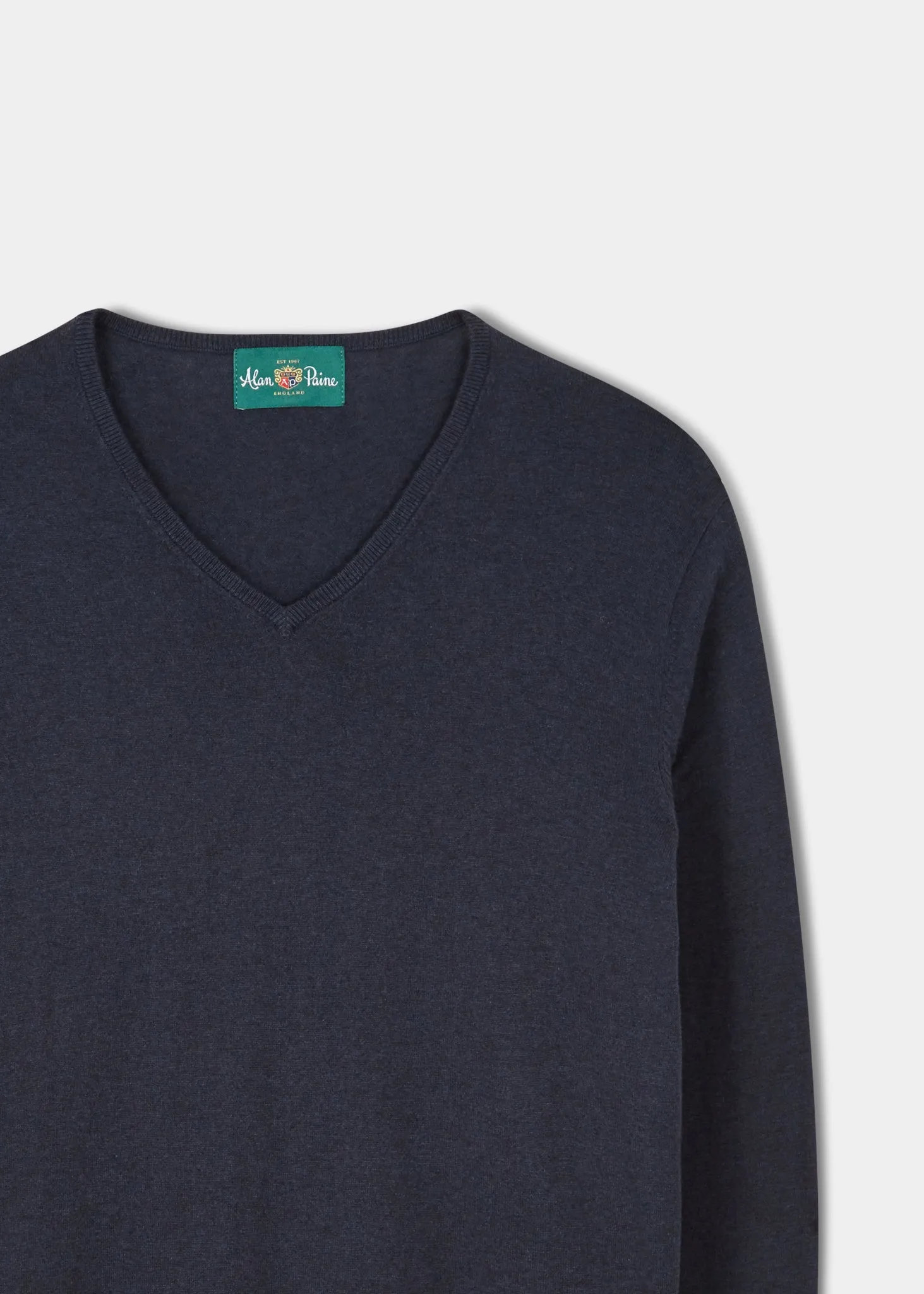 Cromford Luxury Cotton Jumper In Dark Navy