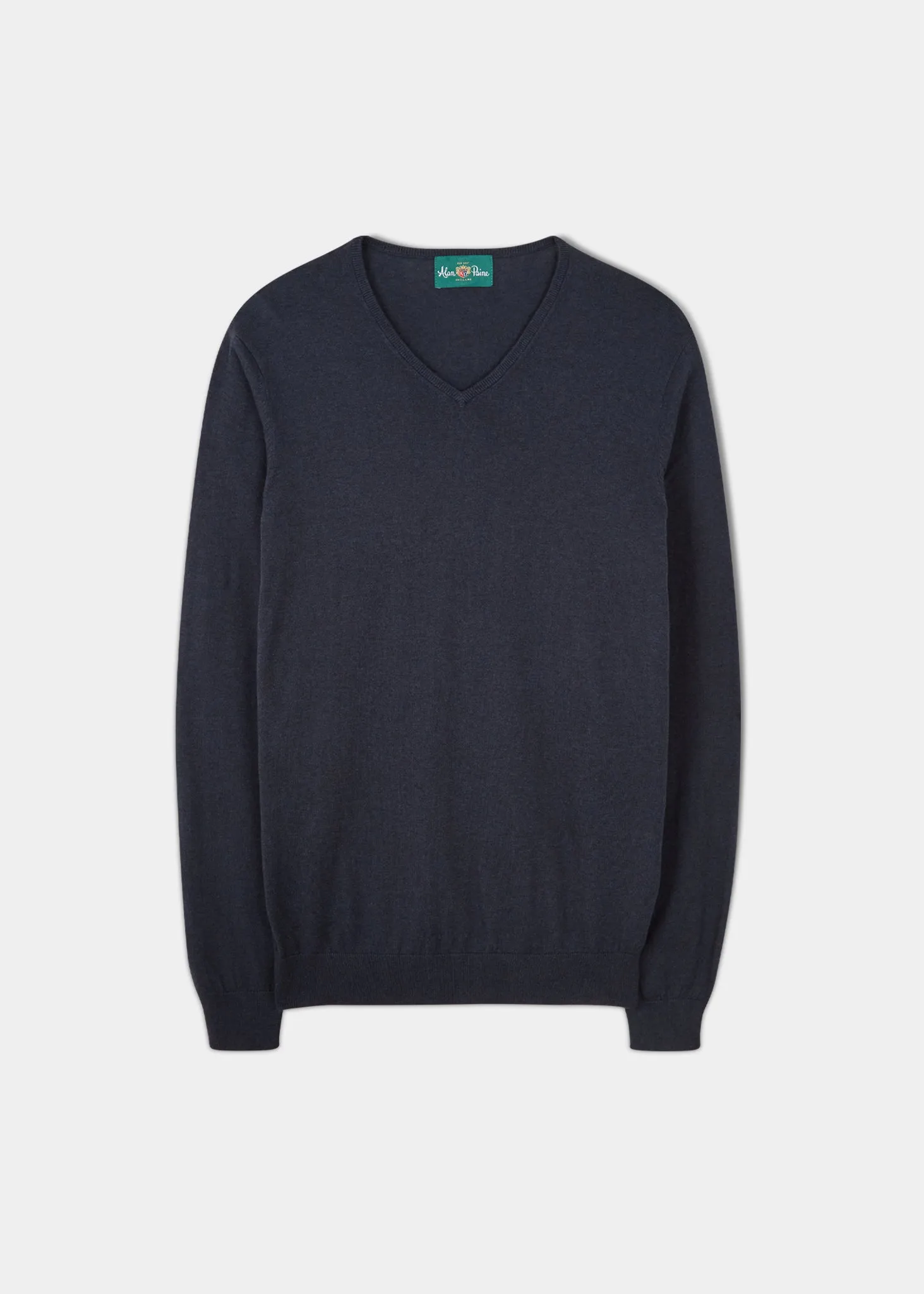 Cromford Luxury Cotton Jumper In Dark Navy