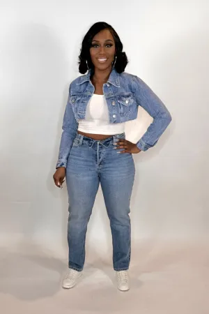 CROP DENIM JACKET