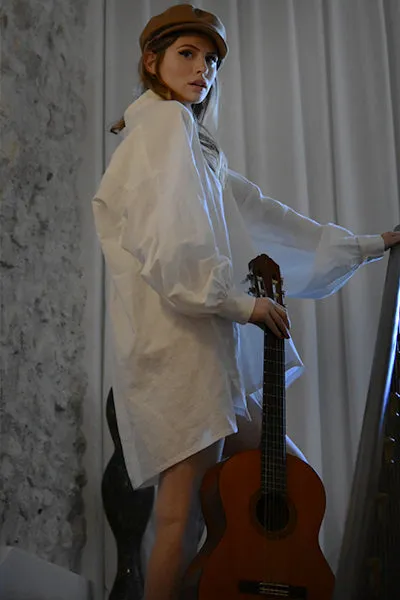Cézanne Chemise in White Linen Cotton (Pre-Order, Ships April 15)