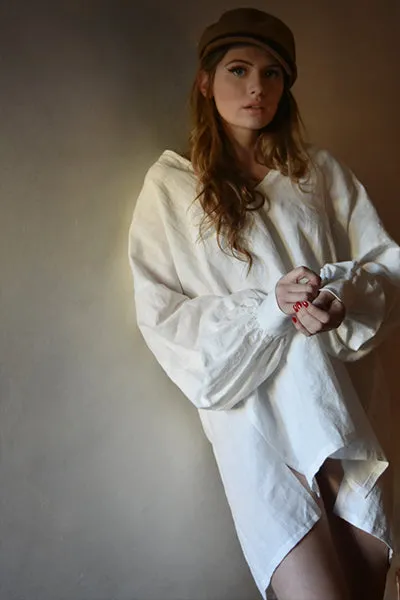 Cézanne Chemise in White Linen Cotton (Pre-Order, Ships April 15)