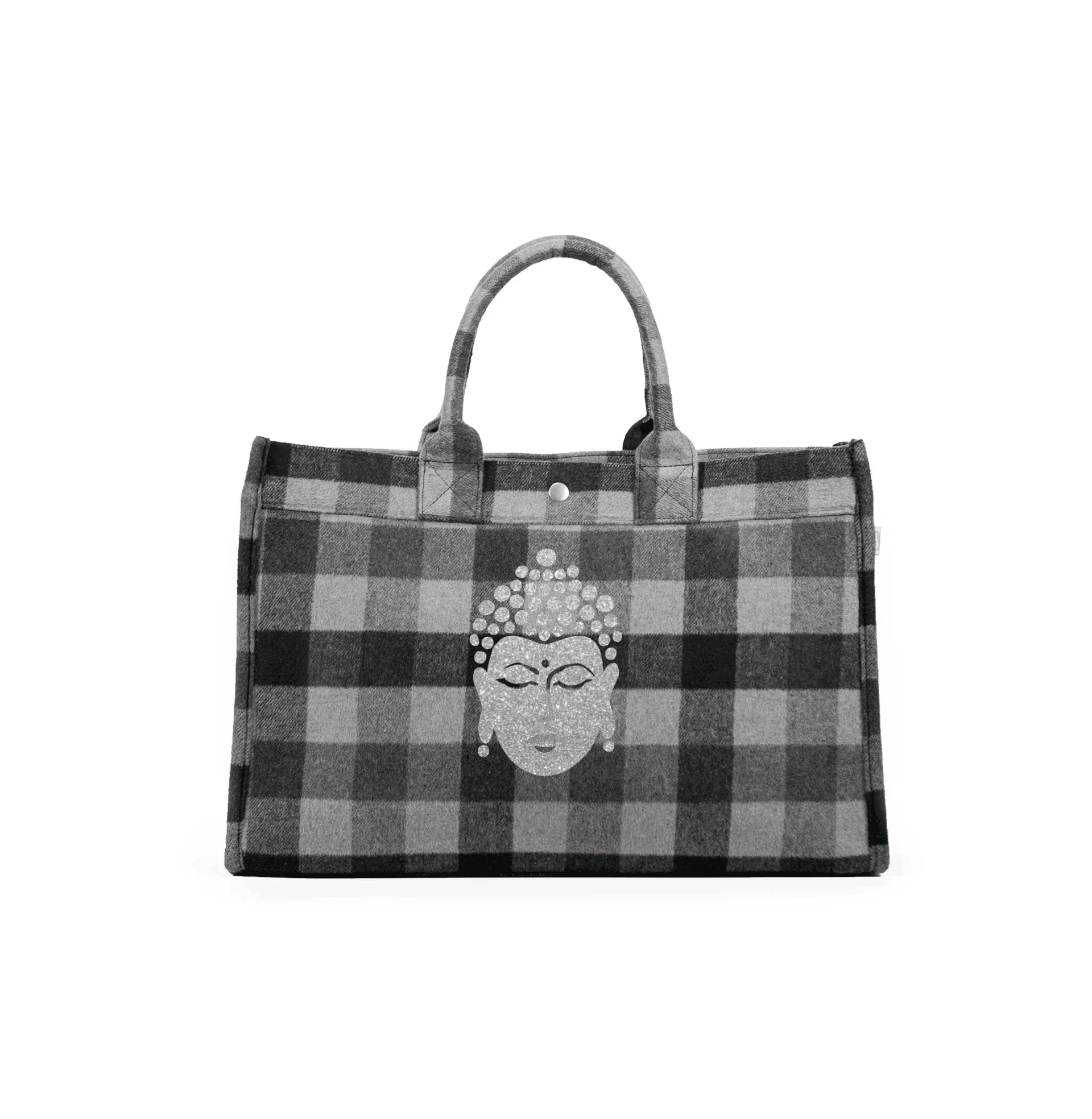 East West Bag: Grey Flannel Plaid