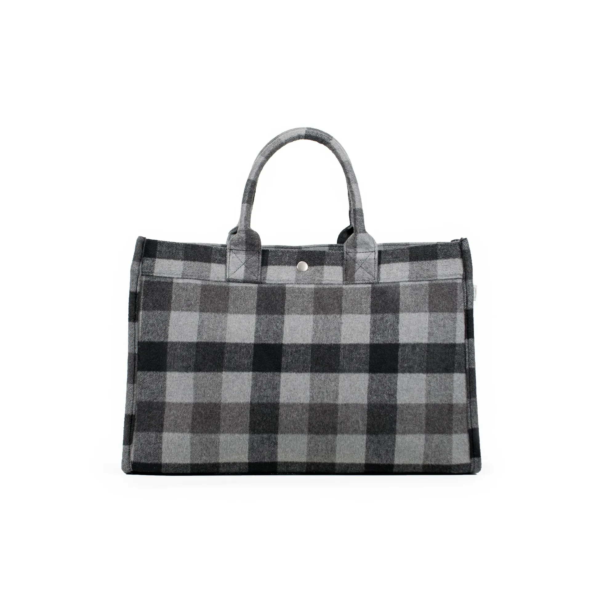 East West Bag: Grey Flannel Plaid