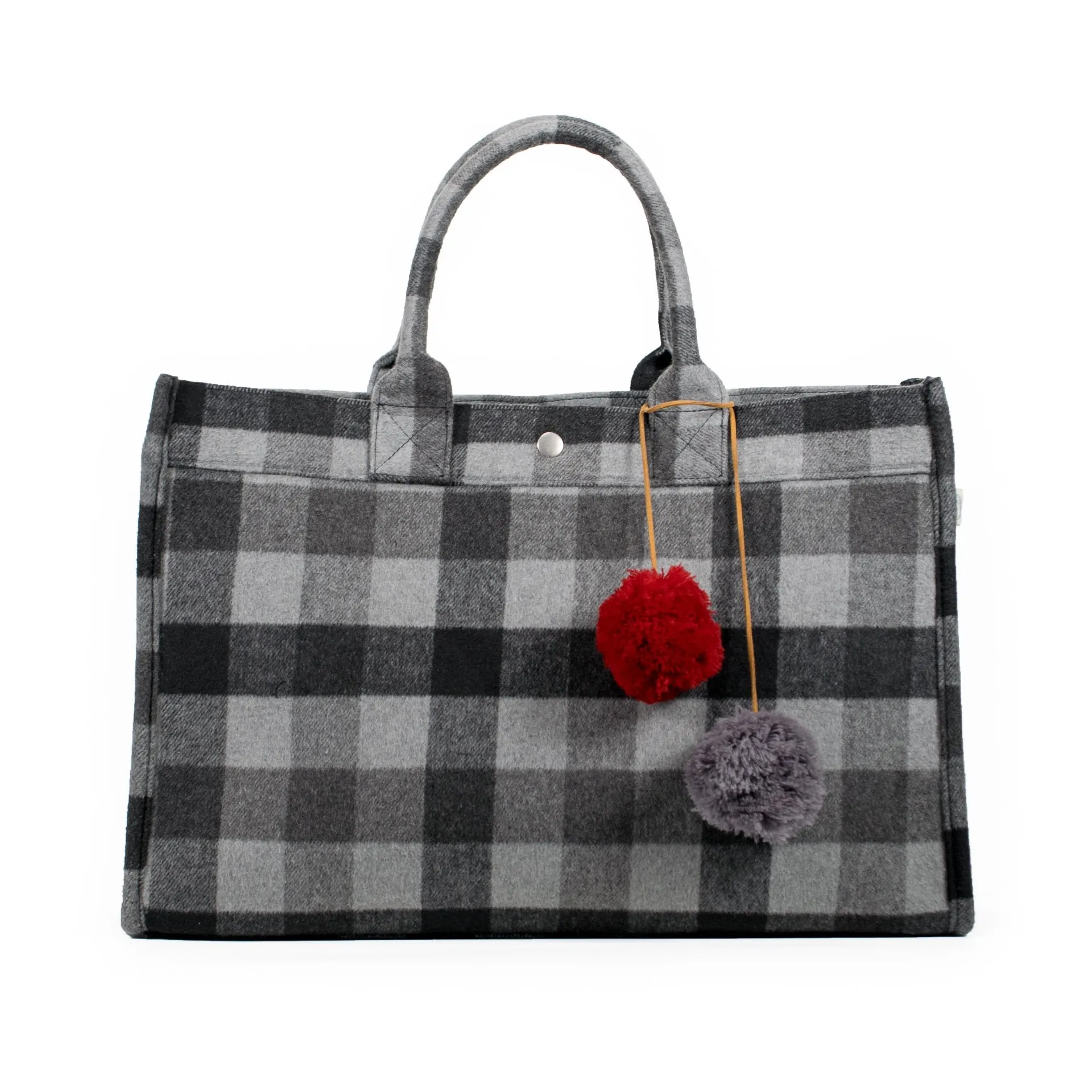 East West Bag: Grey Flannel Plaid