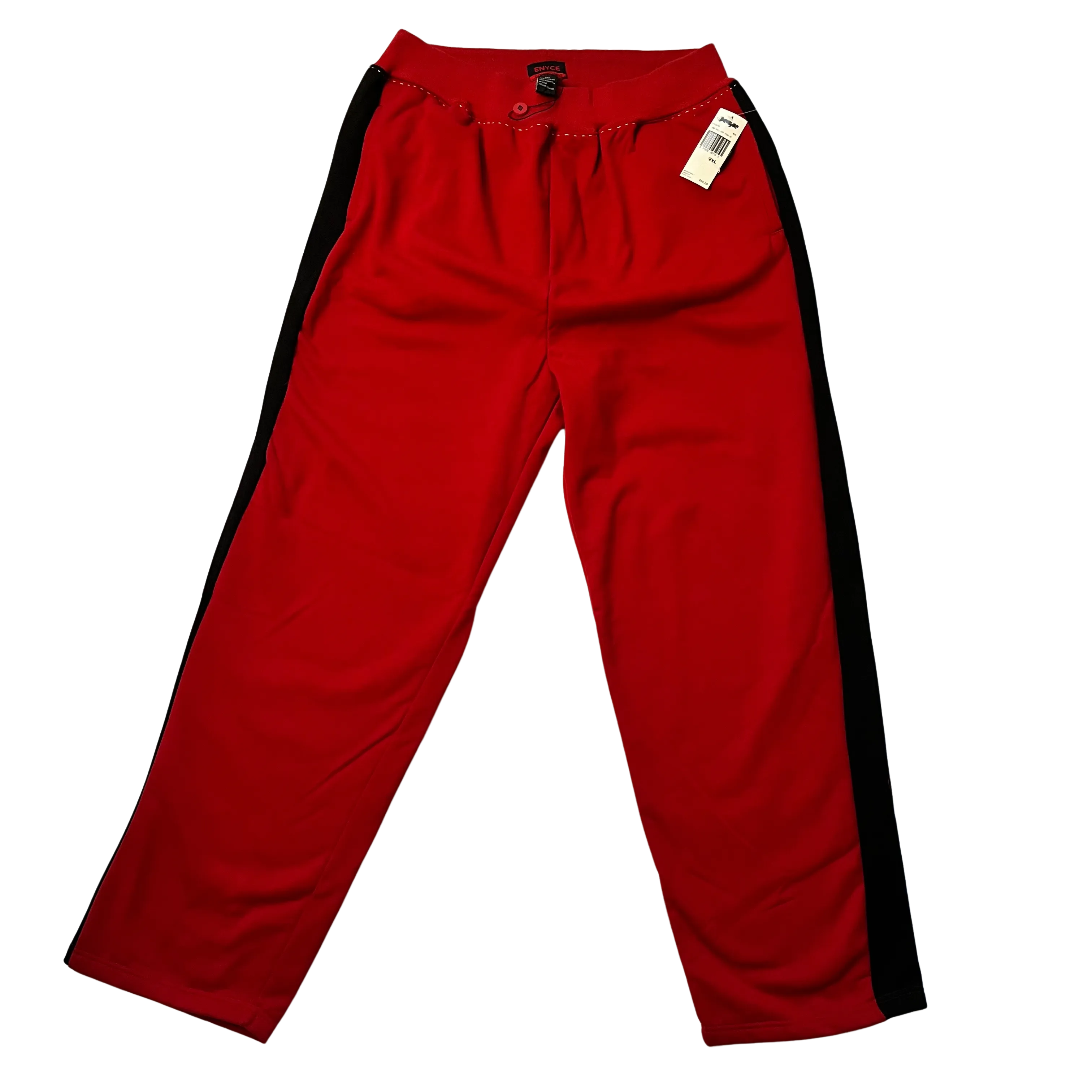 Enyce Red Full Zip Tick Stitch Sweatpants