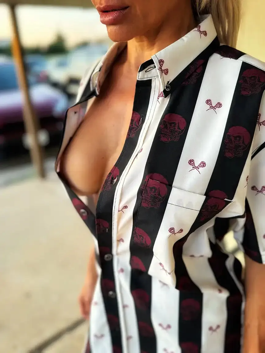 ESSENTIAL DEAD ROSE BUTTON UP