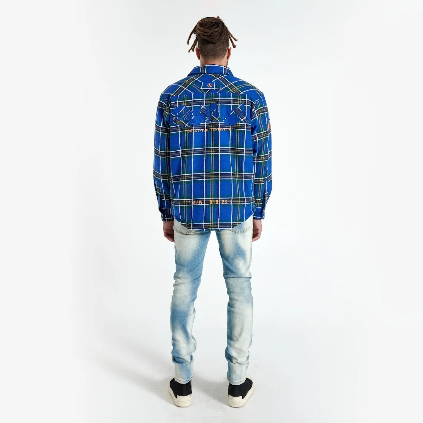 FACES FLANNEL OVERSHIRT (BLUE)