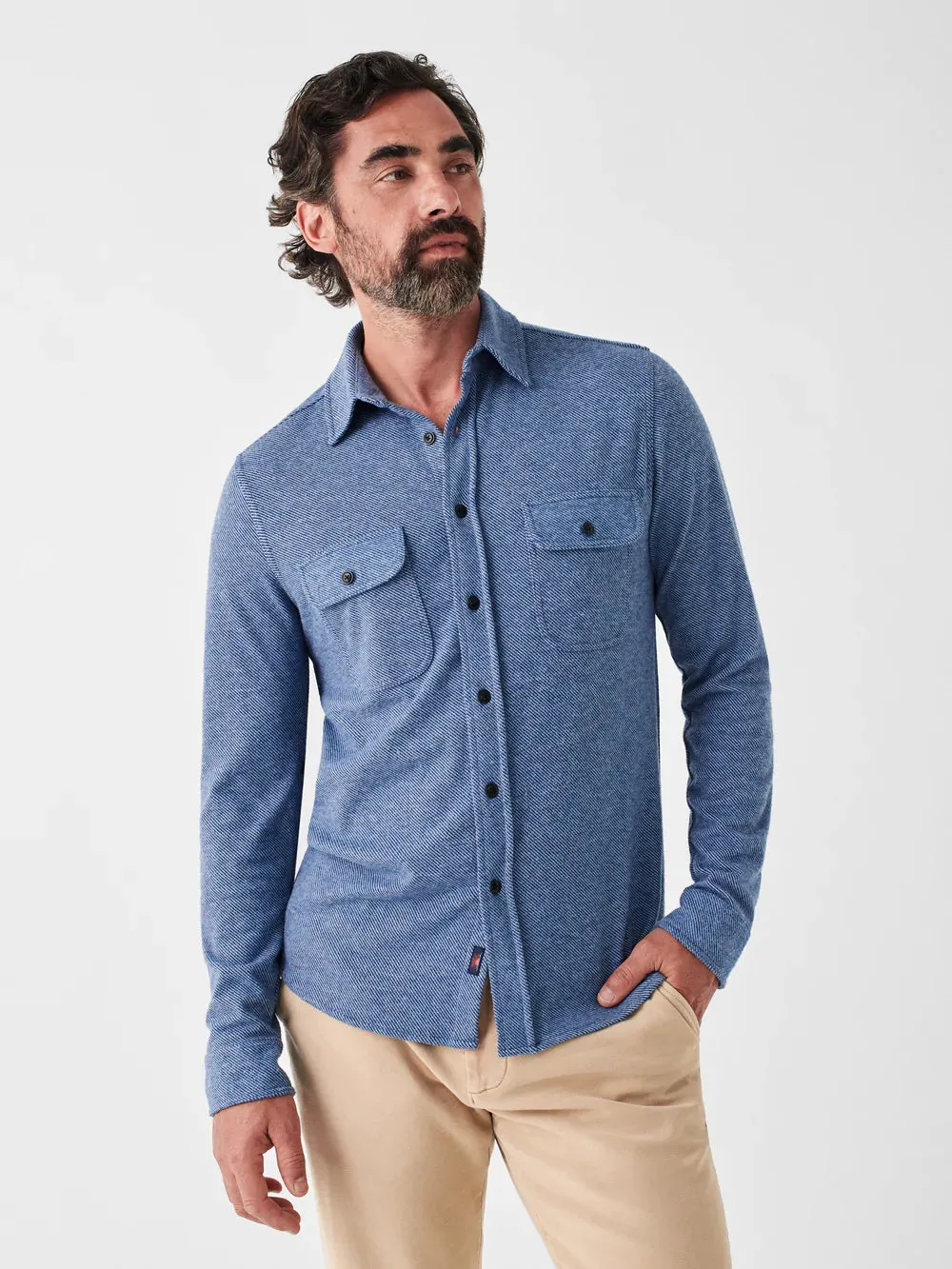 Faherty - Legend Sweater Shirt - Glacier Blue Twill