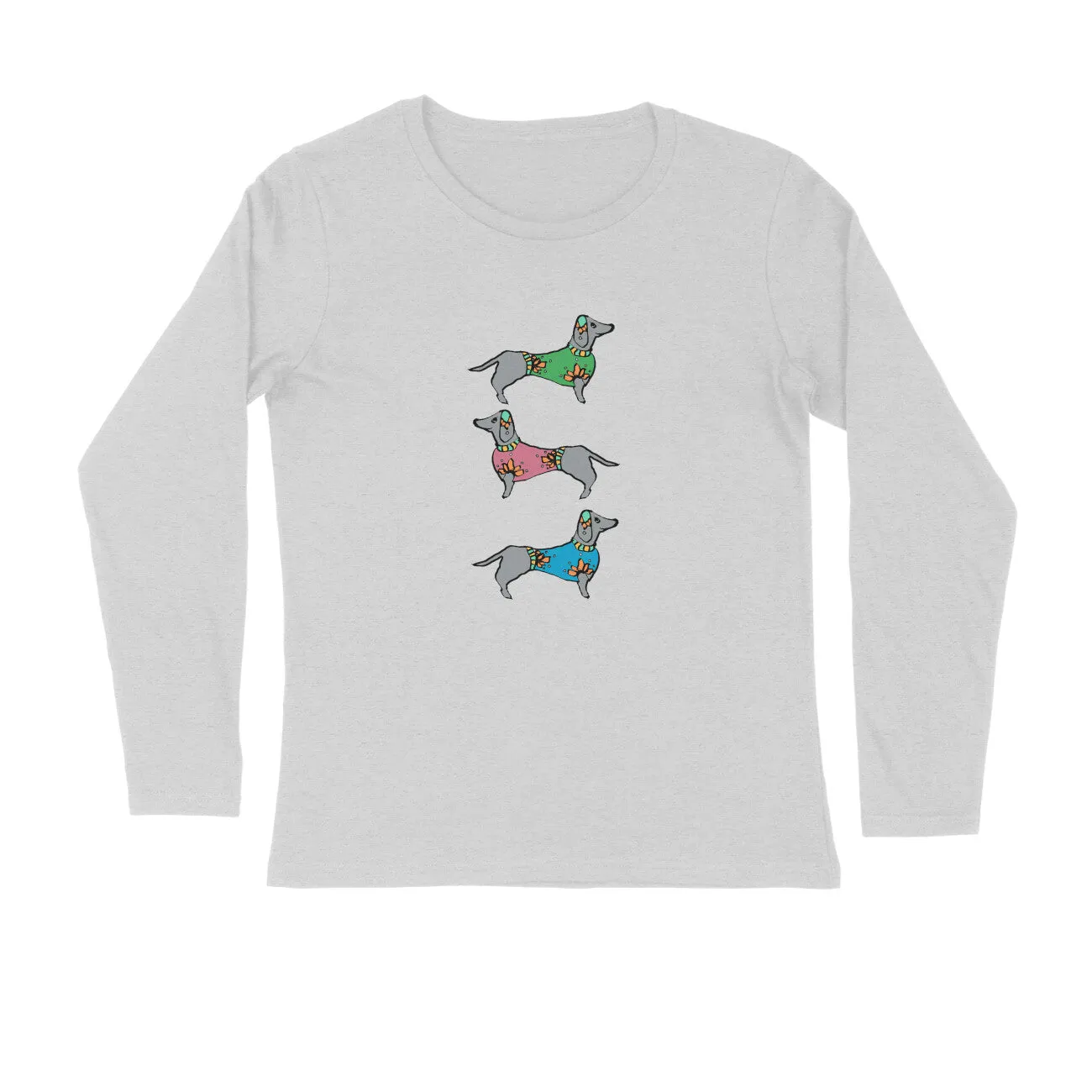 Full Sleeves Round Neck (Men) - Three Dachshunds (7 Colours)