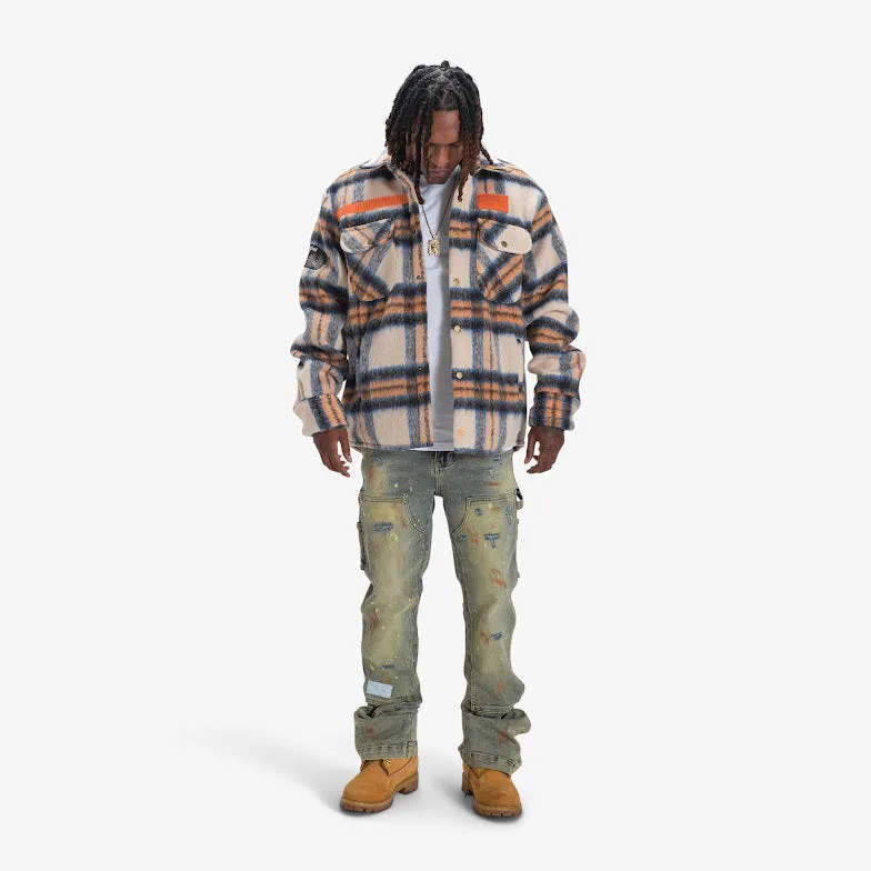 FURY FLEECE FLANNEL JACKET (NAVY CREAM)