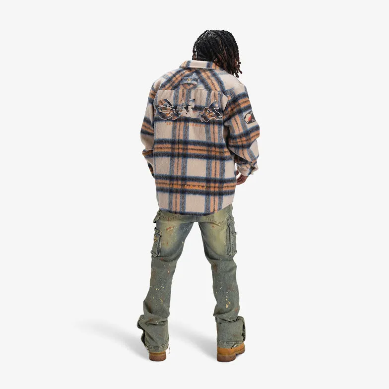 FURY FLEECE FLANNEL JACKET (NAVY CREAM)