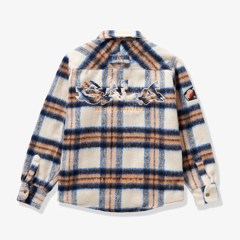 FURY FLEECE FLANNEL JACKET (NAVY CREAM)
