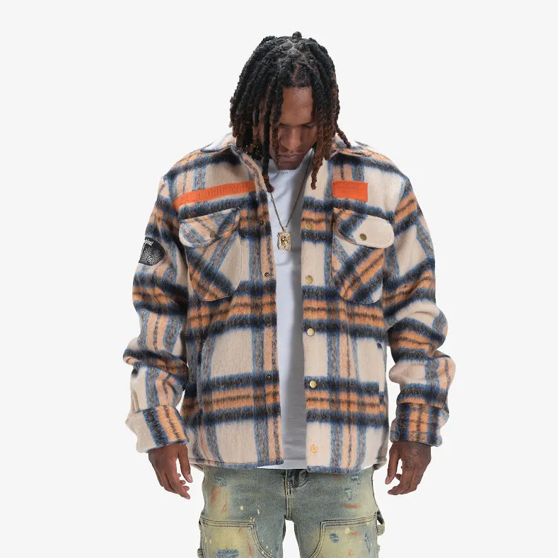 FURY FLEECE FLANNEL JACKET (NAVY CREAM)