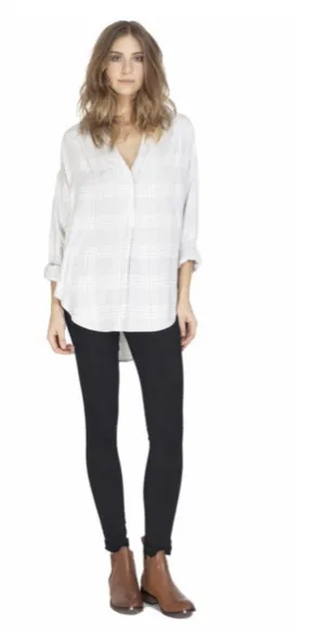 Gentle Fawn Walker Long Sleeve Top | Grey Spaced Plaid