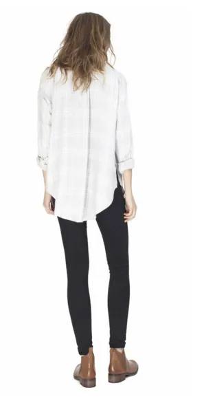Gentle Fawn Walker Long Sleeve Top | Grey Spaced Plaid