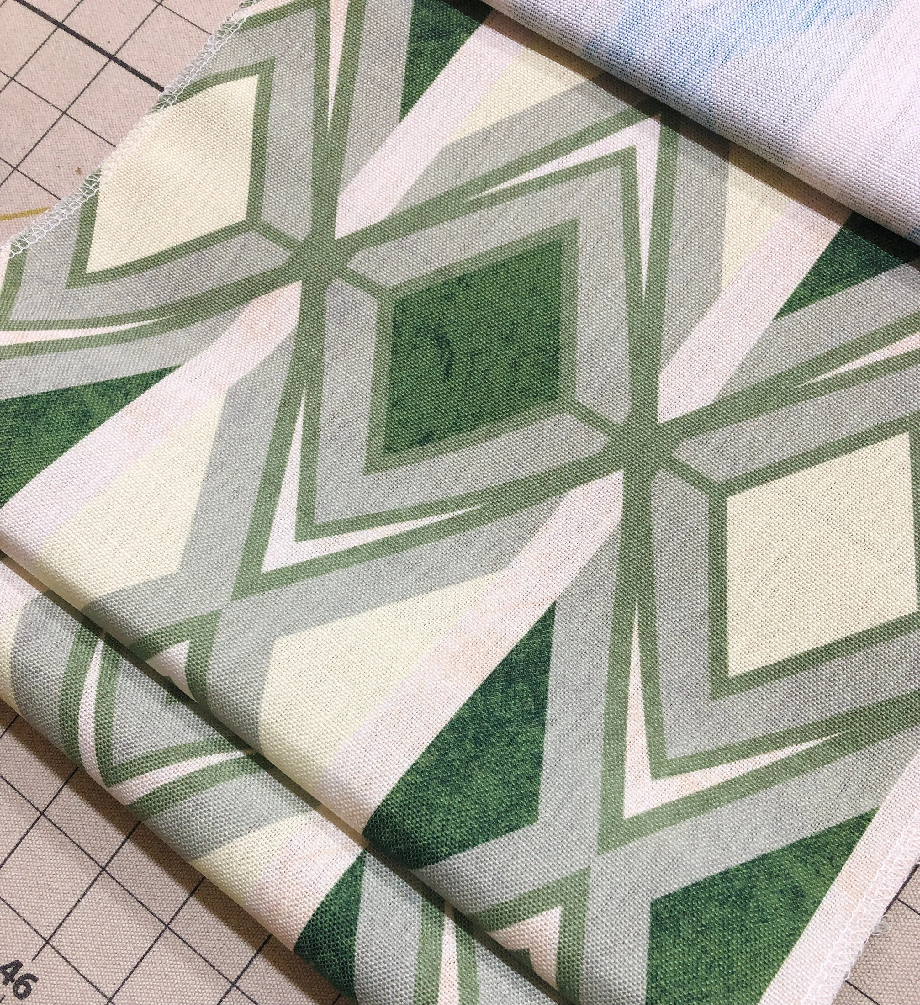 Geometric Triangle Contemporary Linen Flat Roman Shade.