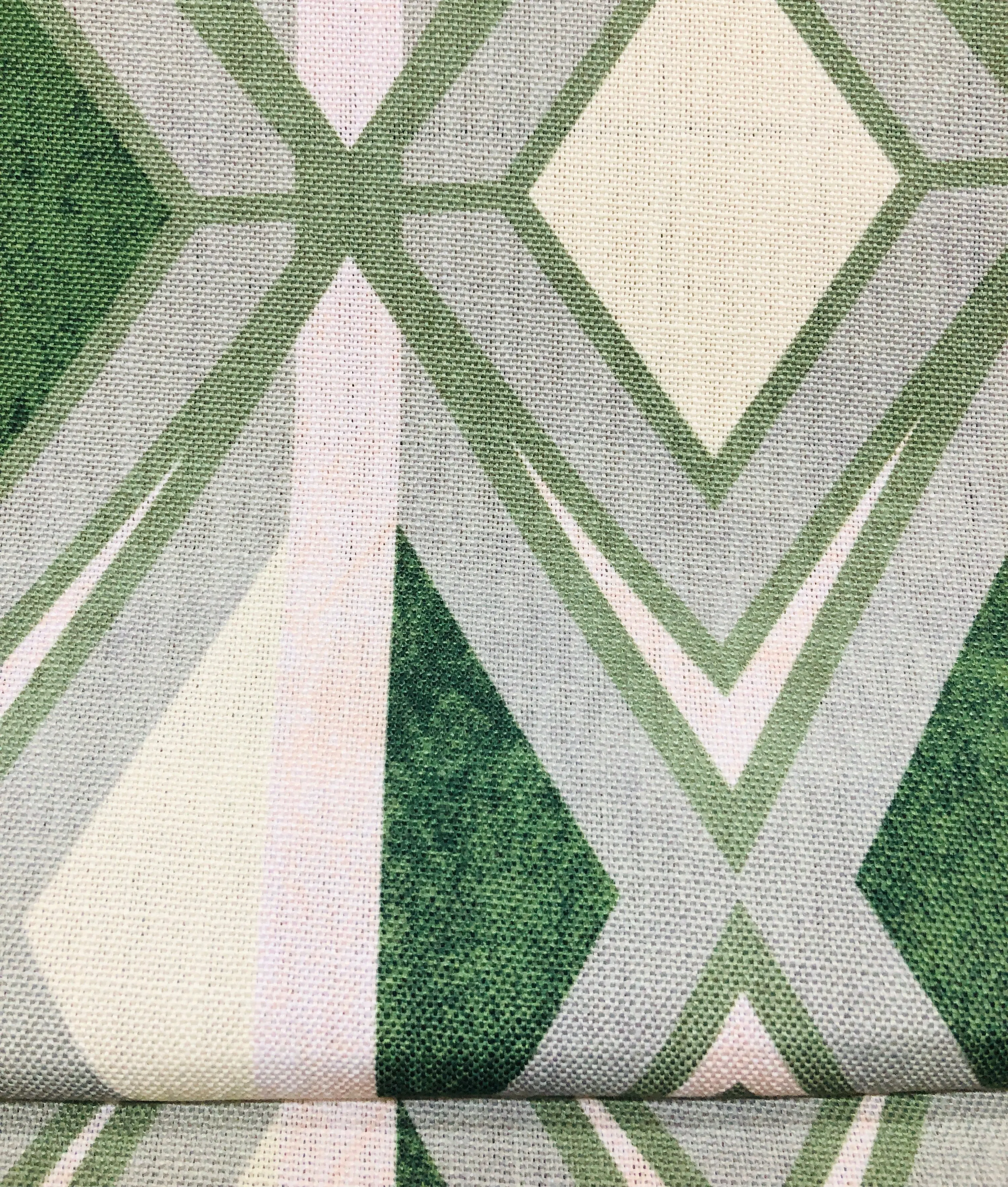 Geometric Triangle Contemporary Linen Flat Roman Shade.