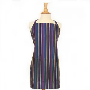 Hand Woven Bib Apron | Cobalt Stripes
