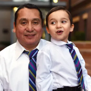 Hand Woven Men's & Boy's Tie Matching Set | Cobalt Stripe