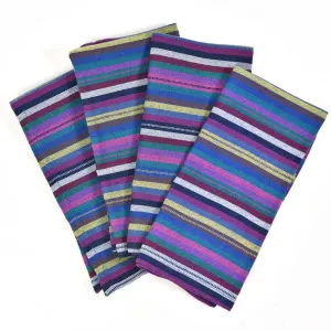 Hand Woven Table Napkins | Cobalt Blue Stripes