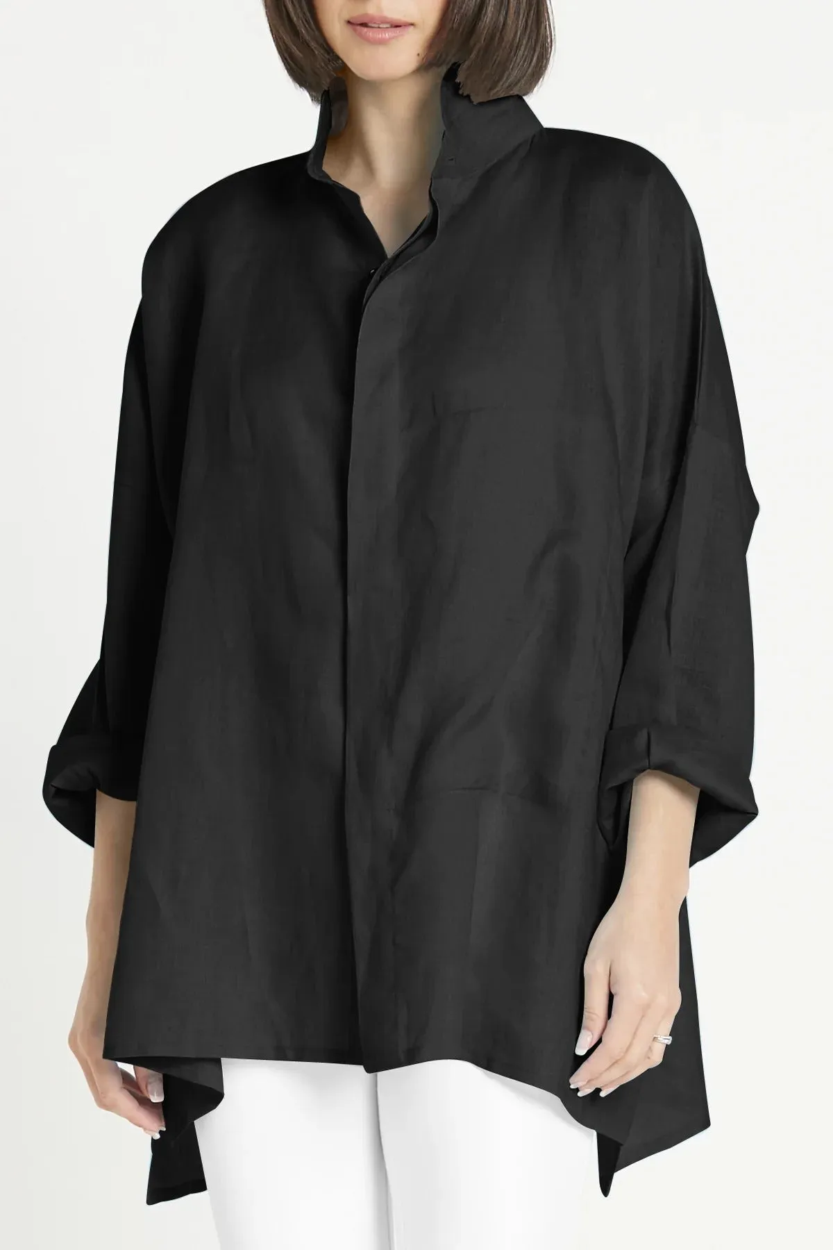 Handkerchief Linen Signature Shirt in Black