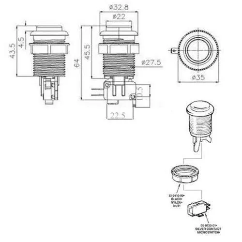Happ-Style Player Arcade Button