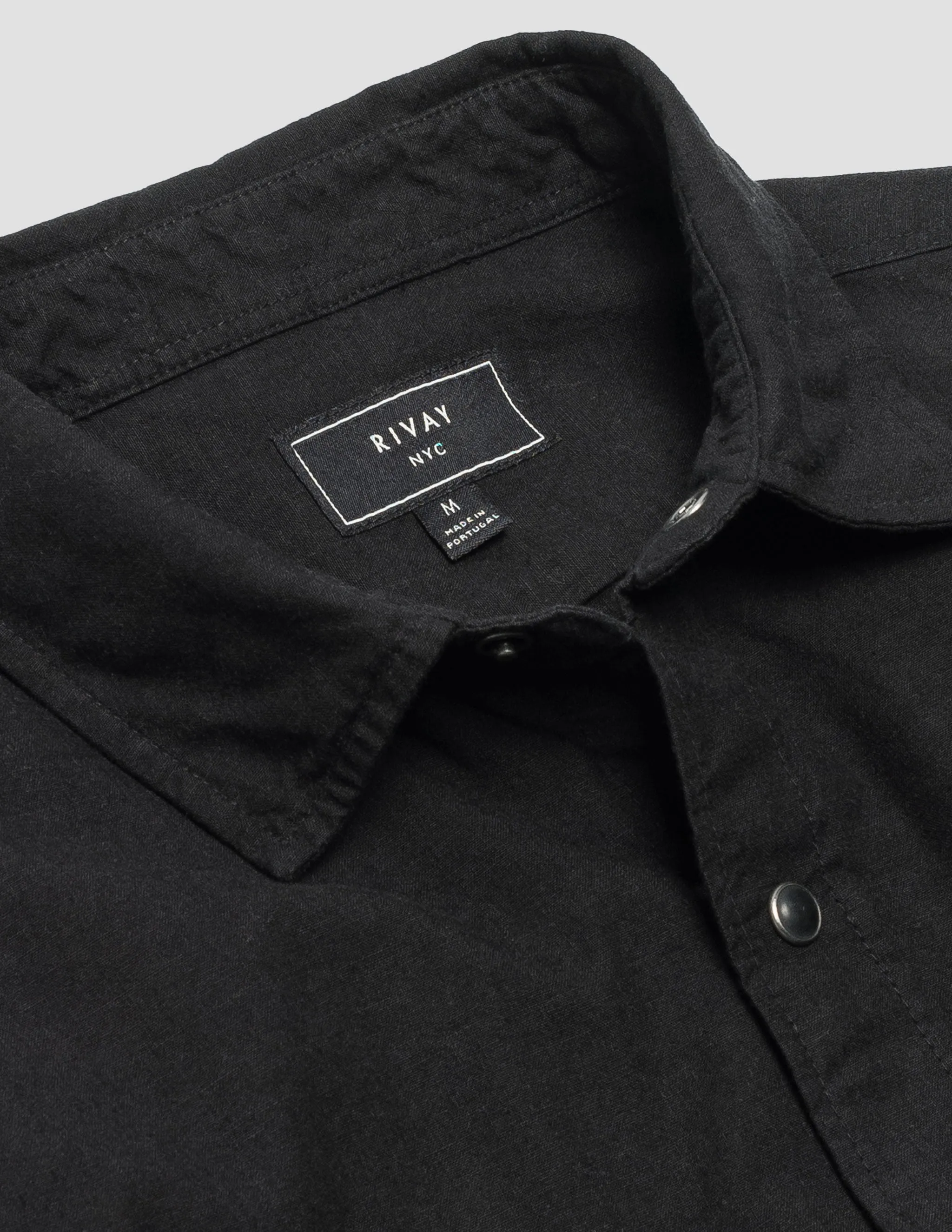 Harrison Western Shirt in Black Denim
