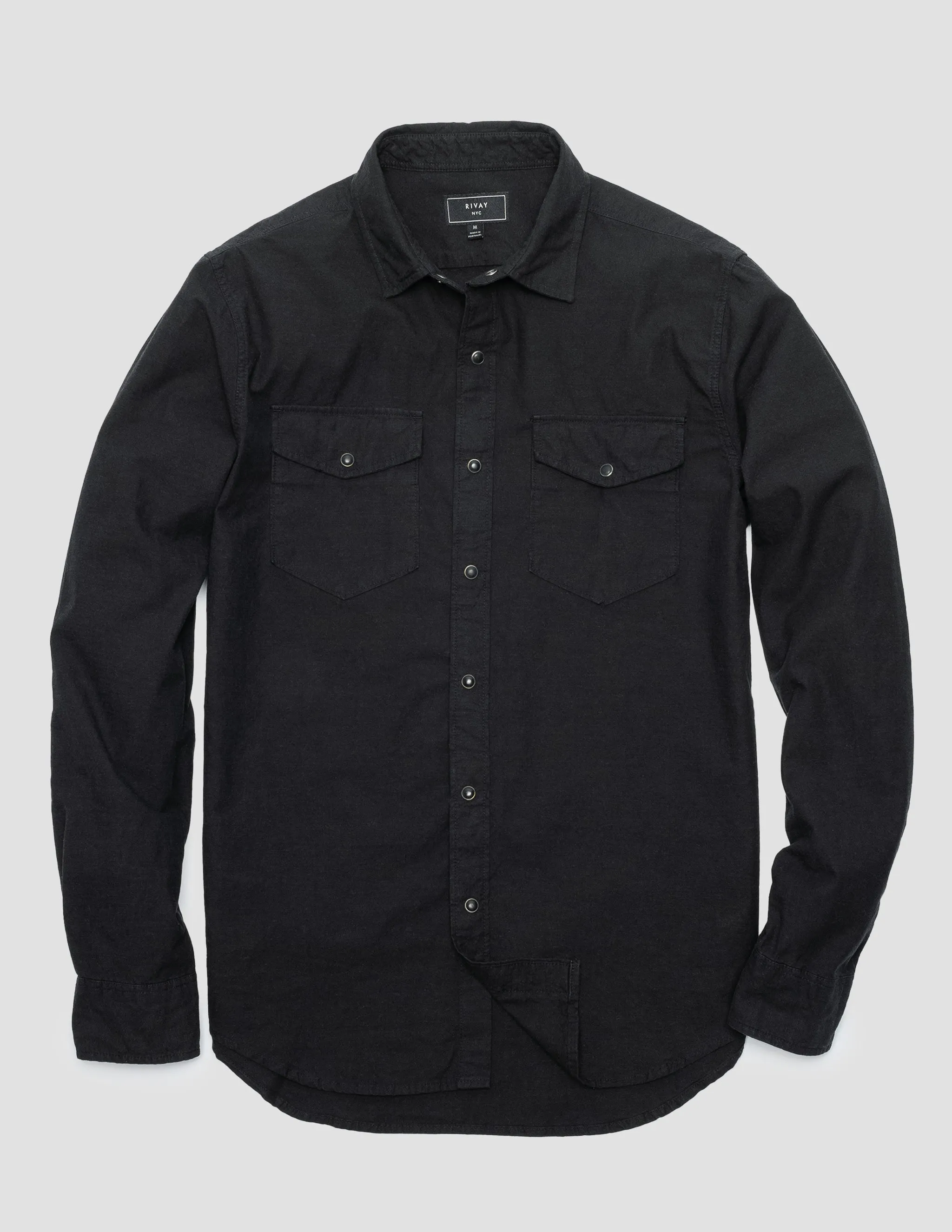 Harrison Western Shirt in Black Denim