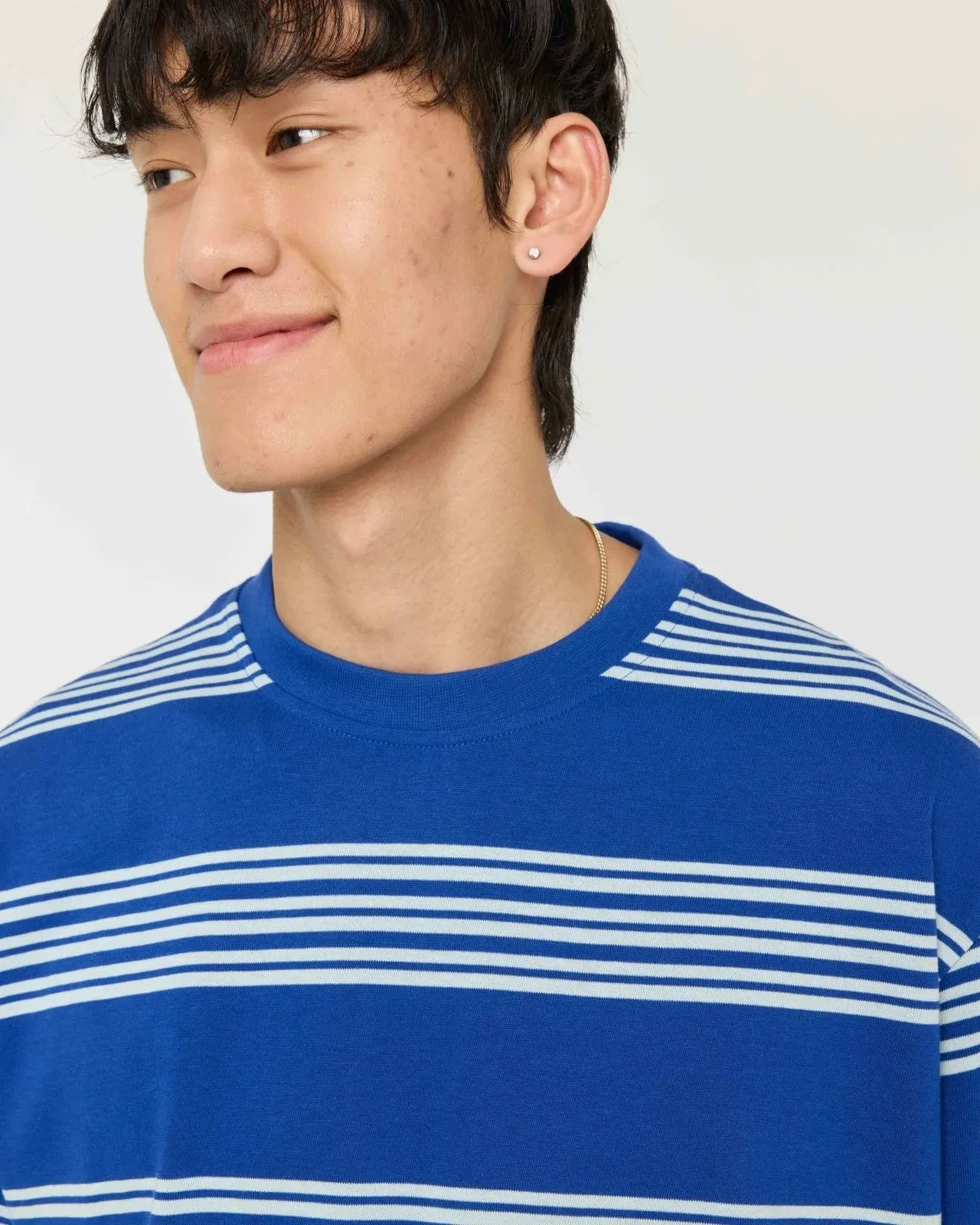 Haruto Cotton T-Shirt - Cobalt