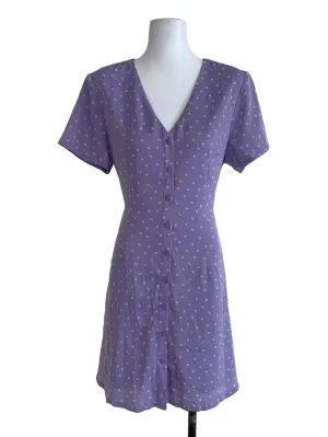 Heather Purple Floral Shirt Dress