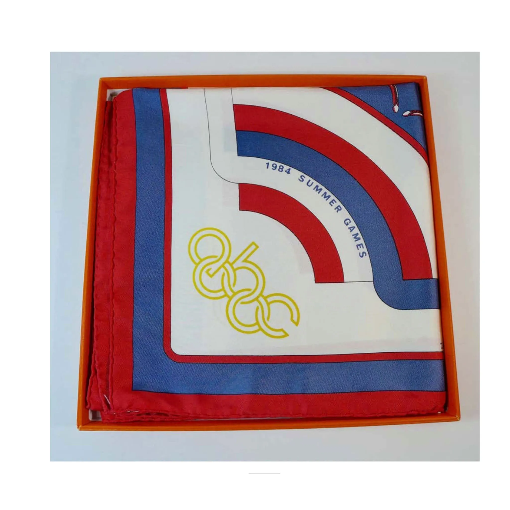 HERMES 1984 Summer Olympics Silk Scarf