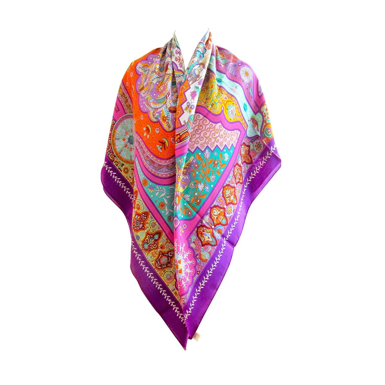 Hermes Aux Portes Du Palais Cashmere Silk GM Shawl
