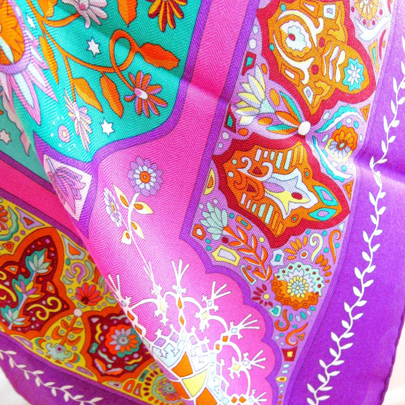 Hermes Aux Portes Du Palais Cashmere Silk GM Shawl