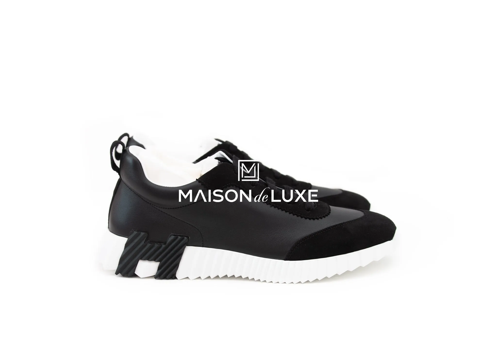 Hermes Men's Black Bouncing 43 Sneaker
