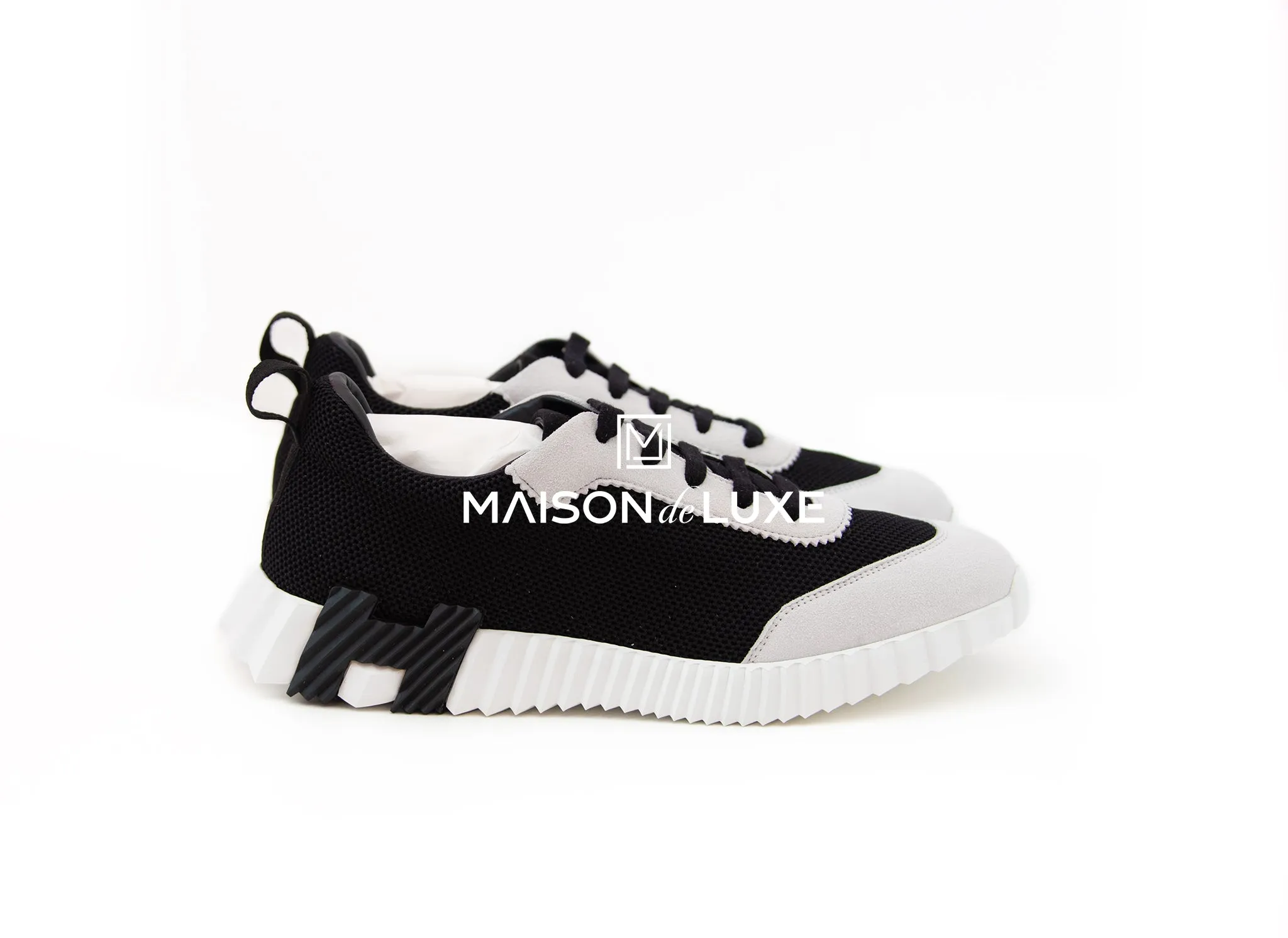 Hermes Men's Black Mesh Bouncing 43.5 Sneaker
