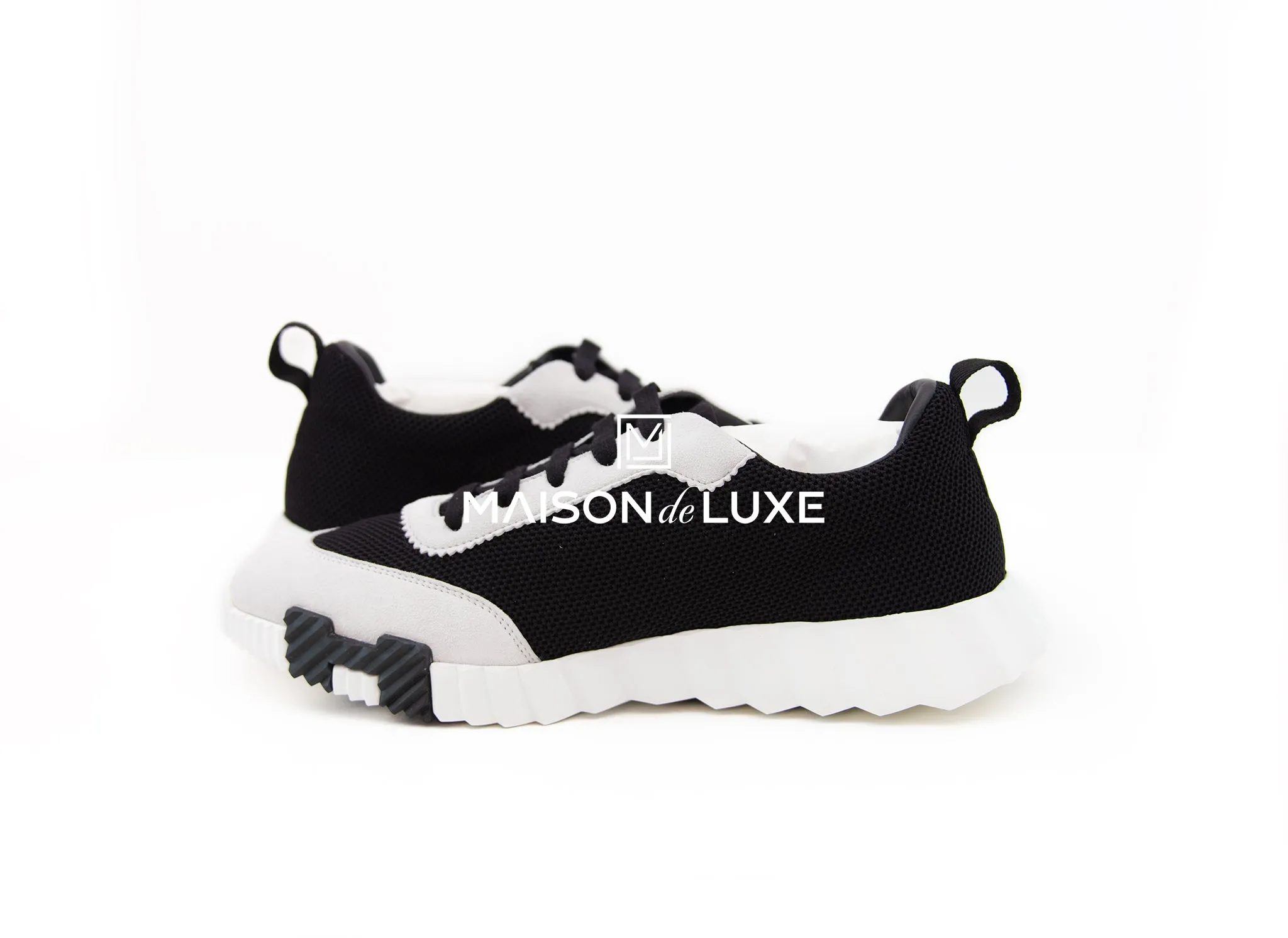 Hermes Men's Black Mesh Bouncing 43.5 Sneaker