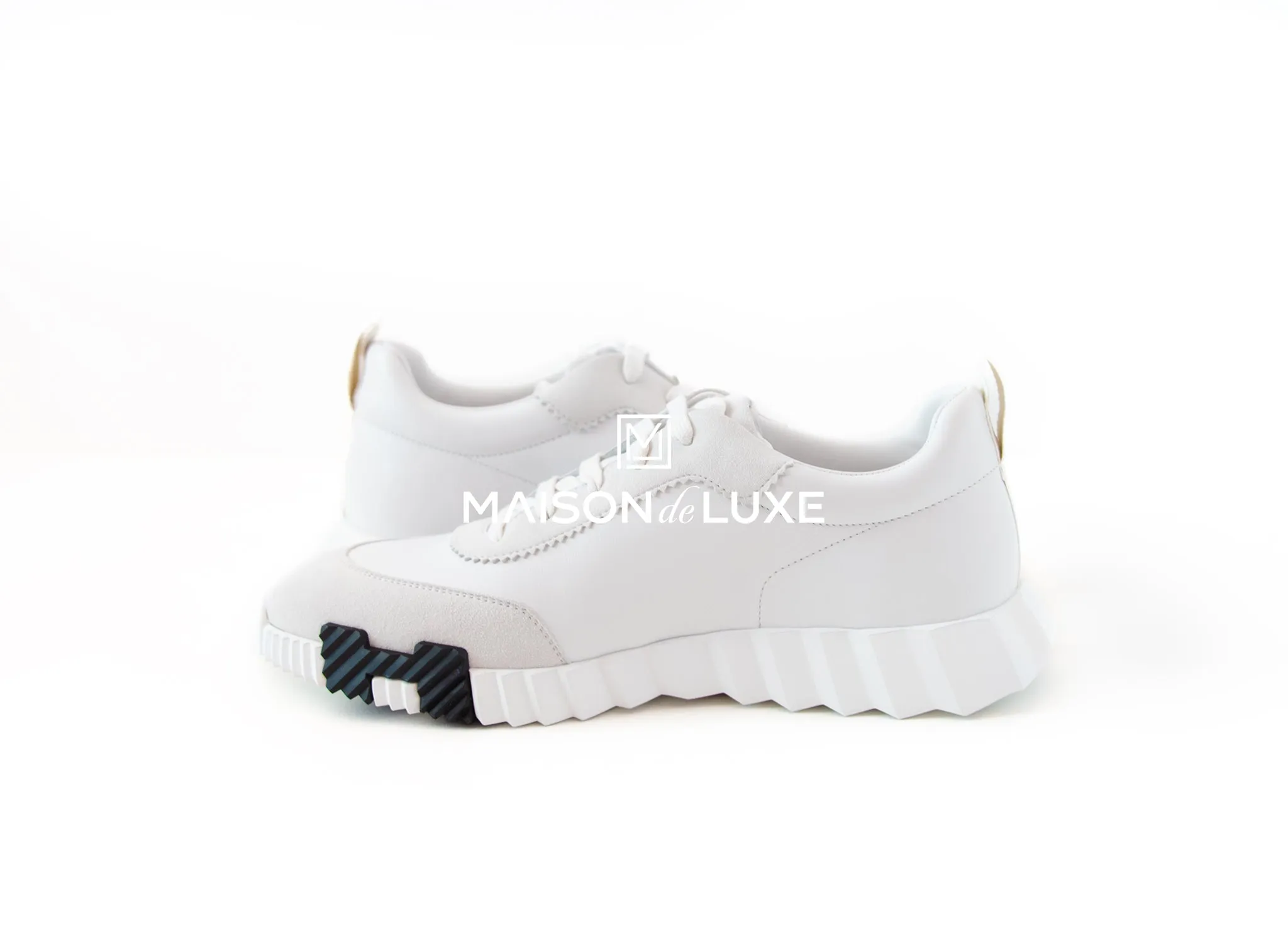 Hermes Men's White Bouncing 43 Sneaker