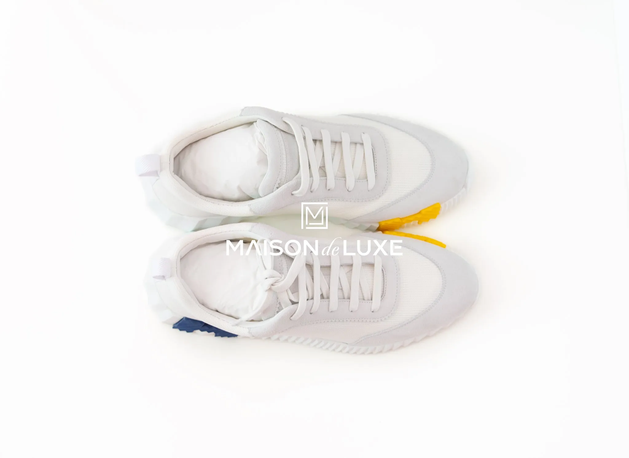Hermes Men's White Bouncing 44 Sneaker