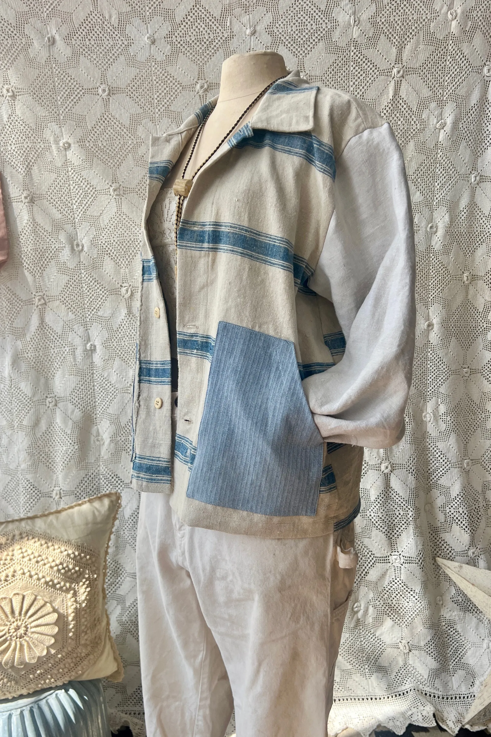 HF183 The Highlands Foundry Striped Utility Jacket