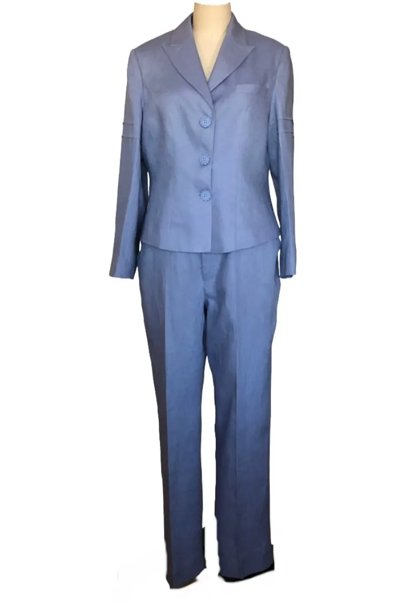 High/Low Jacket and Classic Pants (Peri Blue) - Style # M2PK