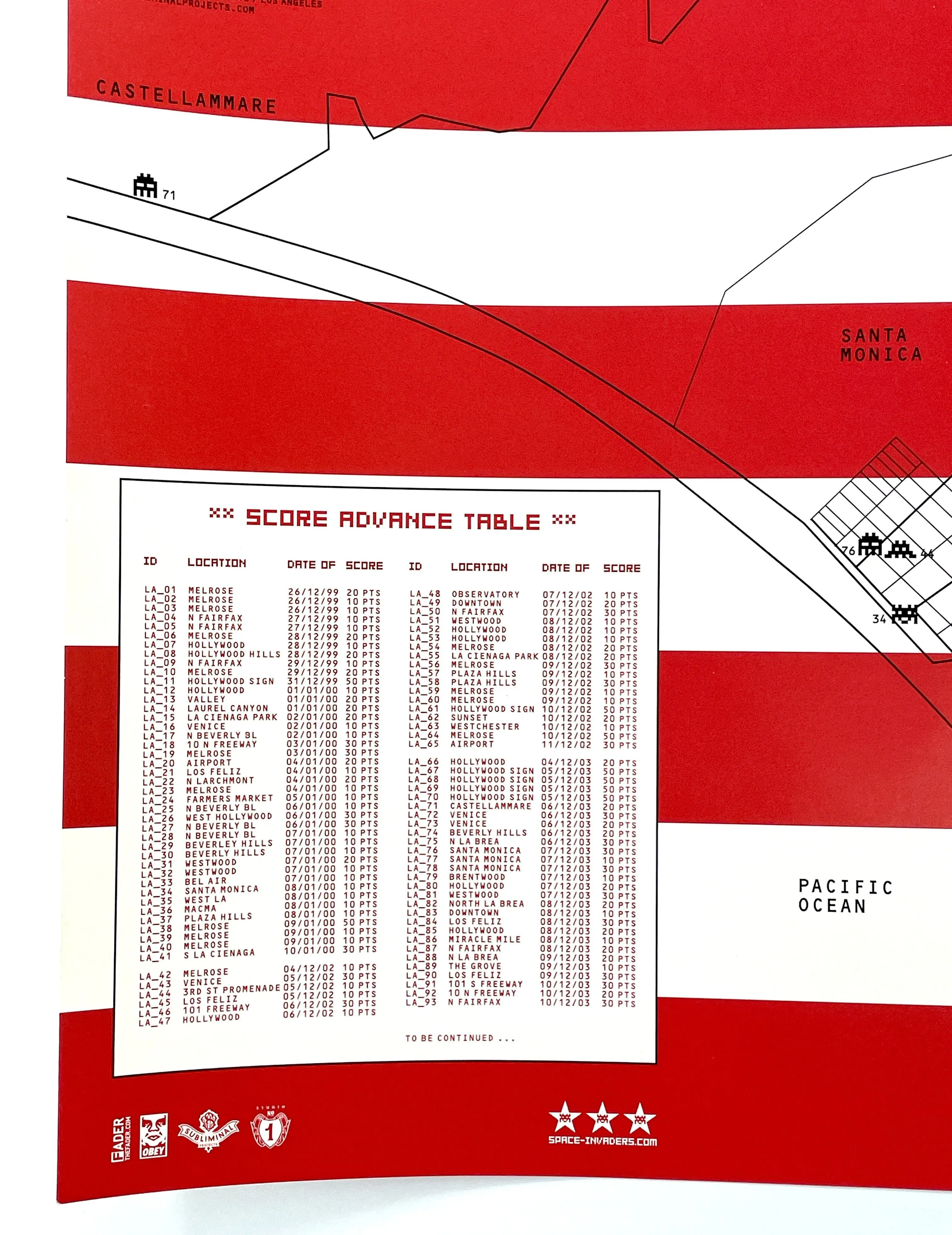 Invasion Map of Los Angeles (Rare Flat)