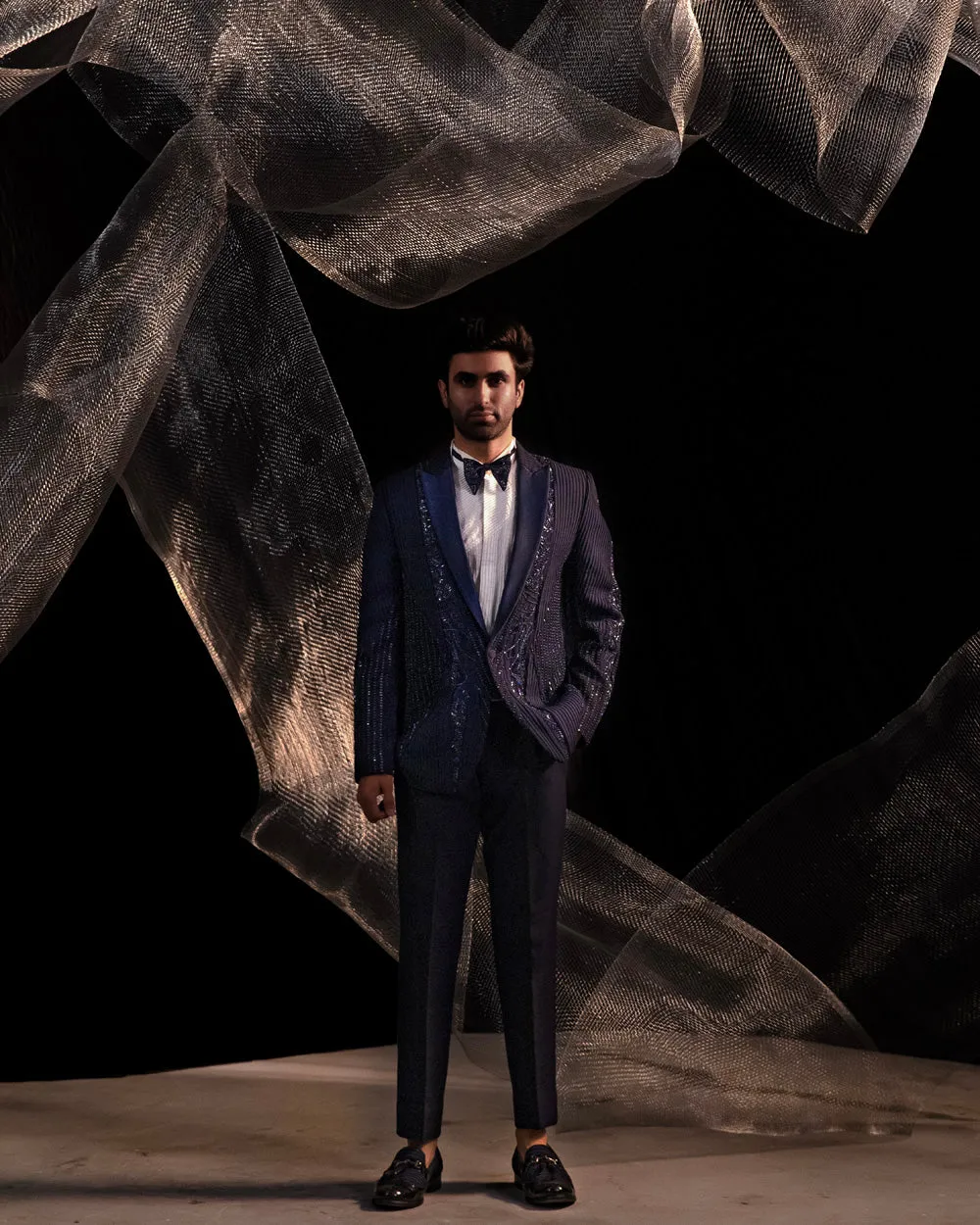 Jacket Multi Paneled In Our Signayure Zegna Format With Ai Inspired Bead And Reshm Work