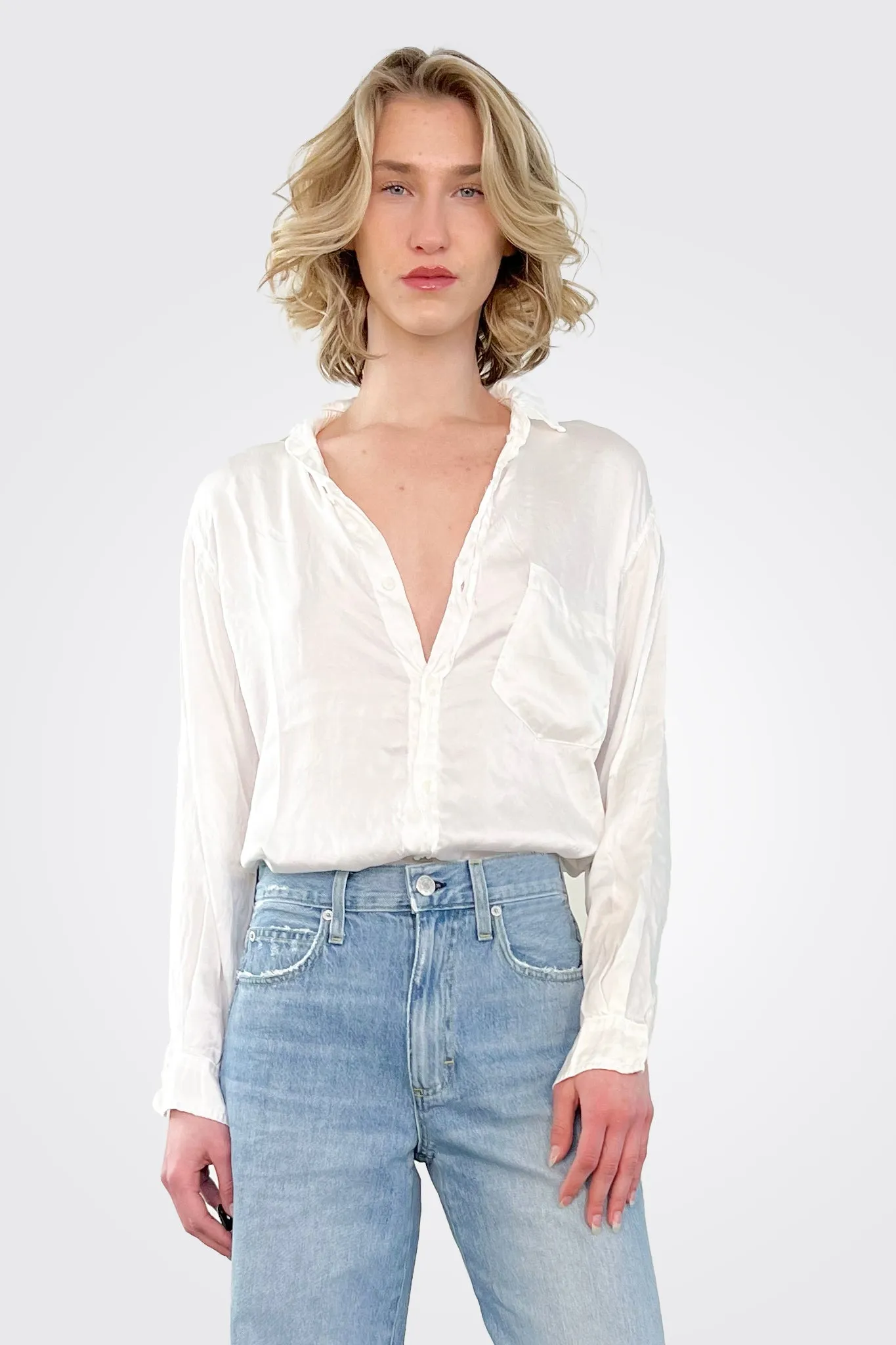 Joss Silk Shirt - White